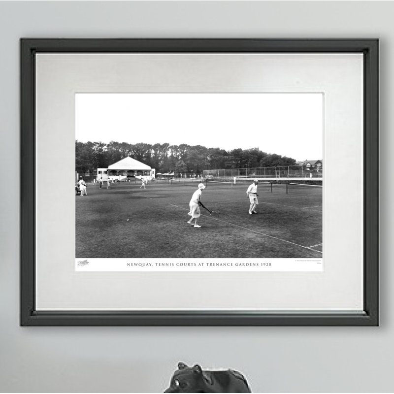 Newquay, Tennis Courts At Trenance Gardens 1928 - Single Picture Frame Print, 60cm H x 80cm W x 2.3cm D
