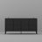 63" Industrial Kitchen Storage Cabinet With Glass Doors, Matte Black Metal Frame & Double-Shelf Design