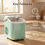 Machine à glaçons de comptoir portable vert menthe, débit de glace rapide de 6 minutes, autonettoyant intégré, fonctionnement silencieux de 40 dB avec couvercle transparent et poignée de transport pour la maison, le camping et le bar-132465189