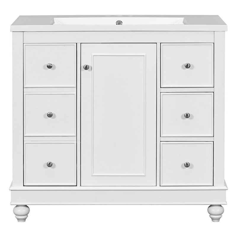 35.28'' Single Bathroom Vanity Base Only, White