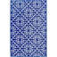 Tapis d'extérieur imperméable en plastique paille Ditya bleu foncé