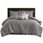 Édredon pour grand lit 7 pièces en gris - motif diagonal, ensemble de literie de luxe, rembourrage toutes saisons, motif élégant moderne standard 100, accessoires assortis, design-128835975
