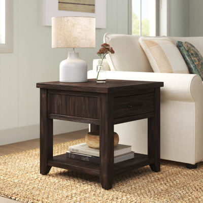 Hemsworth Solid Wood End Table with Storage by Laurel Foundry Modern Farmhouse