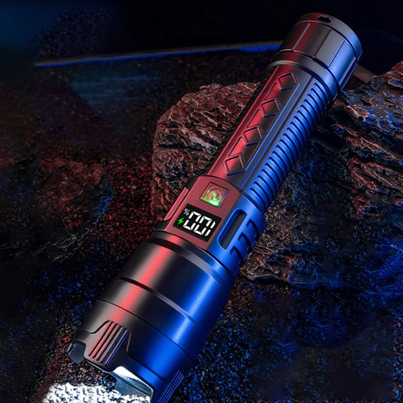 light prodcuts Digital Display Strong Light Flashlight Multi-function Telescopic Flashlight-long Life Flashlight