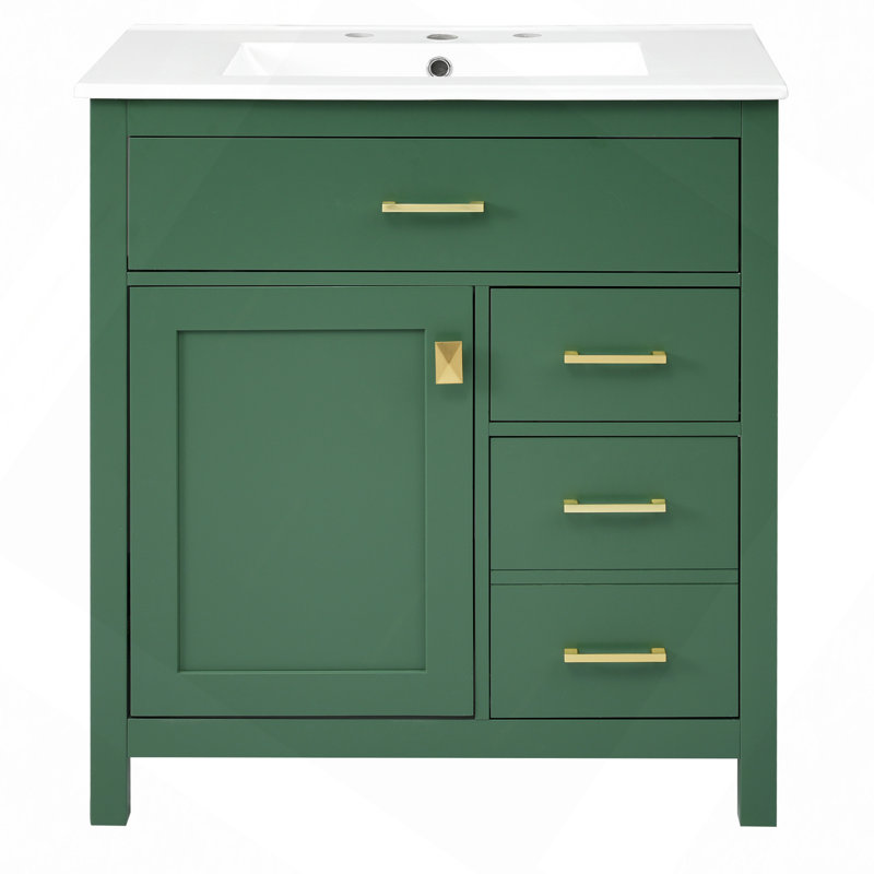Meuble-lavabo de 30 po avec lavabo en céramique et grand rangement - le choix idéal pour les petites salles de bain