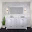 Meuble-lavabo double 60 po X P 22 po D, avec plateau en marbre de culture-371780499