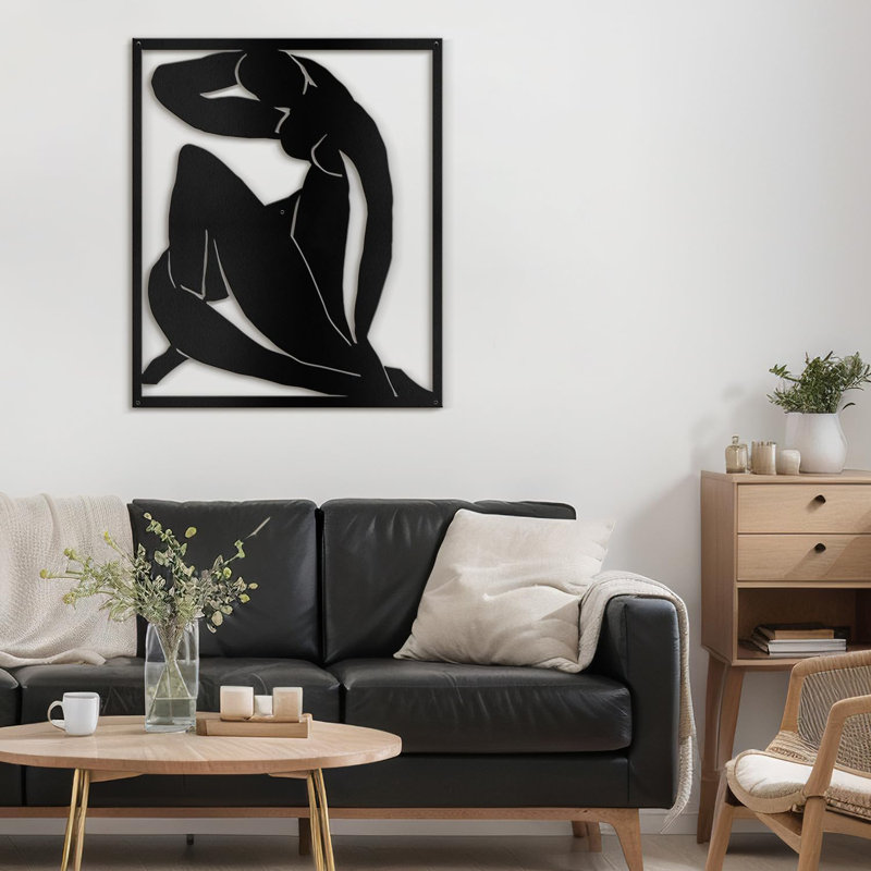 Metal Wall Décor, Black, 24" H x 16" W x 0.05" D