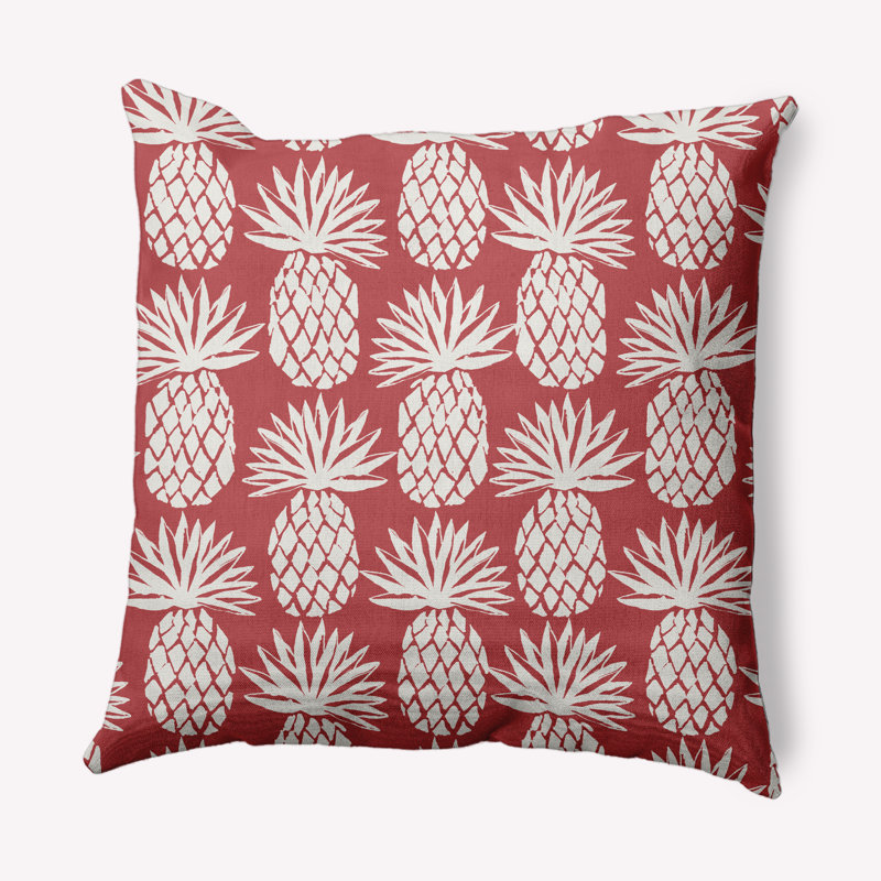 Coussin Botanical Blooms, 20 po x 20 po, Rouge myrtille