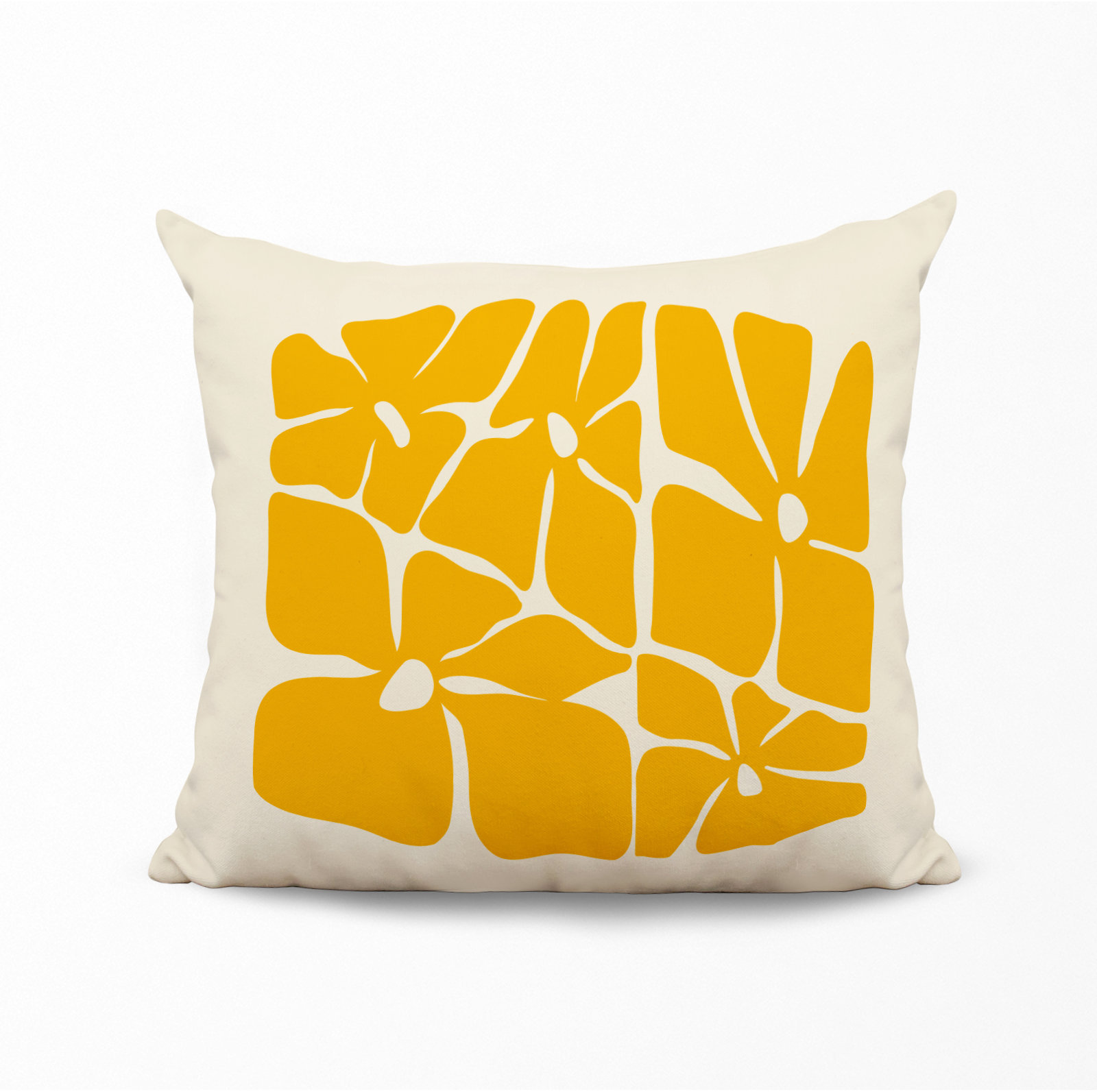 Polyester Throw Pillow, 19W" x 19H", Yellow