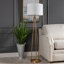Lampe trépied en fer avec abat-jour tambour en lin 60 po Sonder