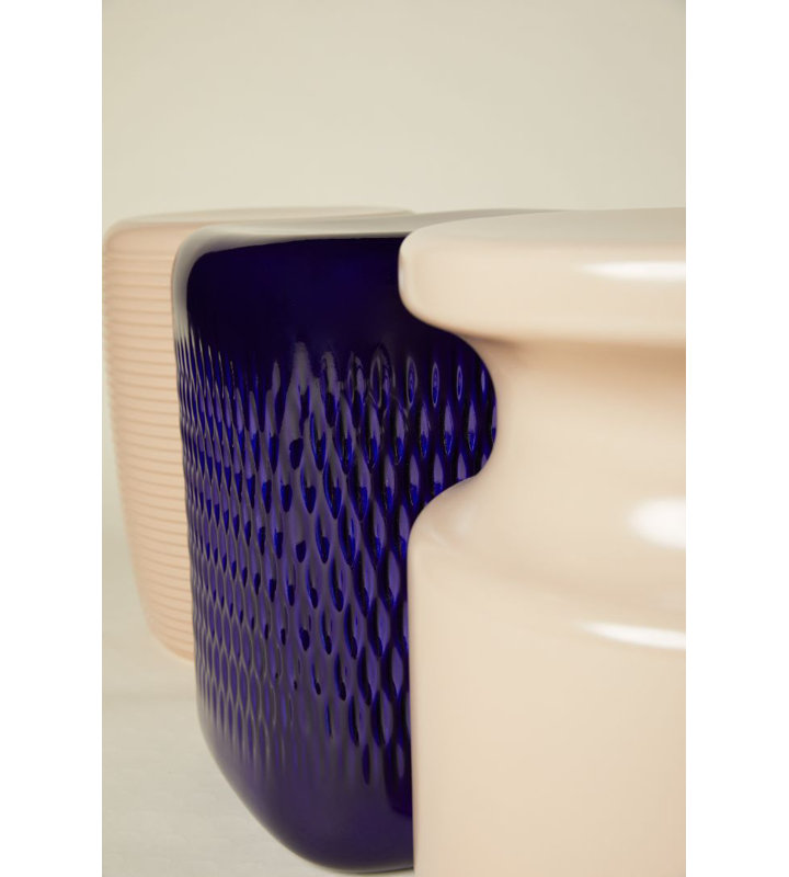 Ceramic Accent Stool, Cobalt Blue