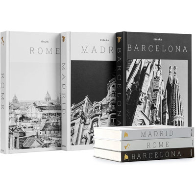Ensemble de 3 livres à couverture rigide pour la décoration - idéal pour les plateaux de table