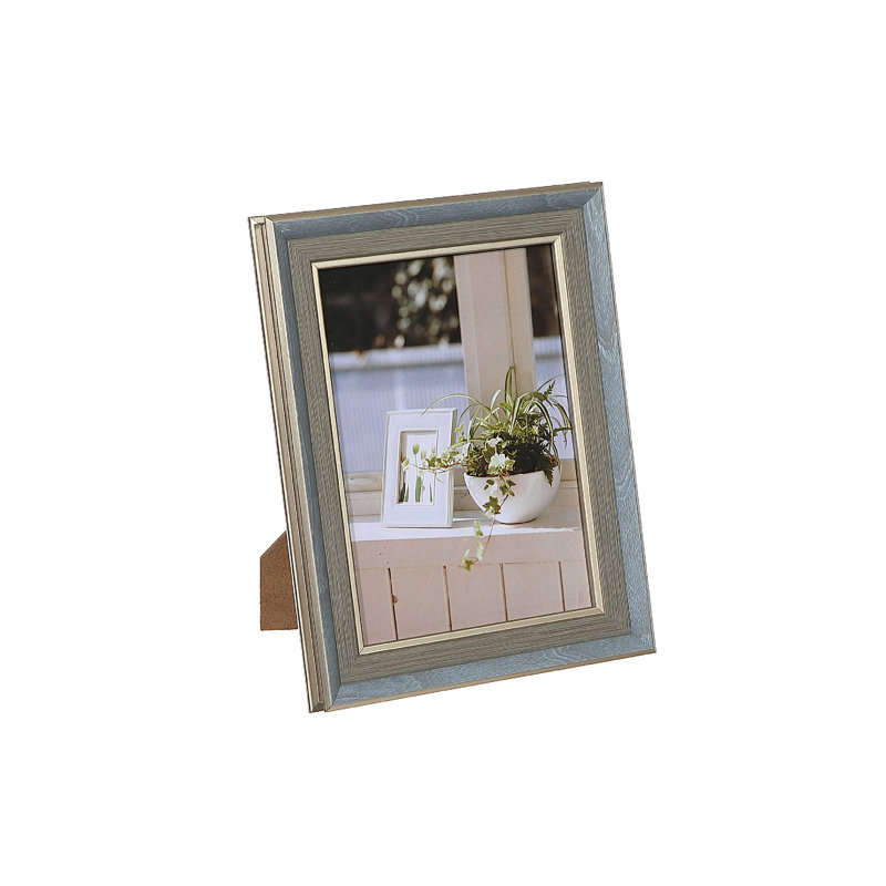 Cadre photo simple gris / bleu, 5 po x 7 po