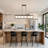 6 - Light Kitchen Island Lighting Dining Room Chandelier Linear Chandelier For Kitchen Island Rectangle Chandelier
