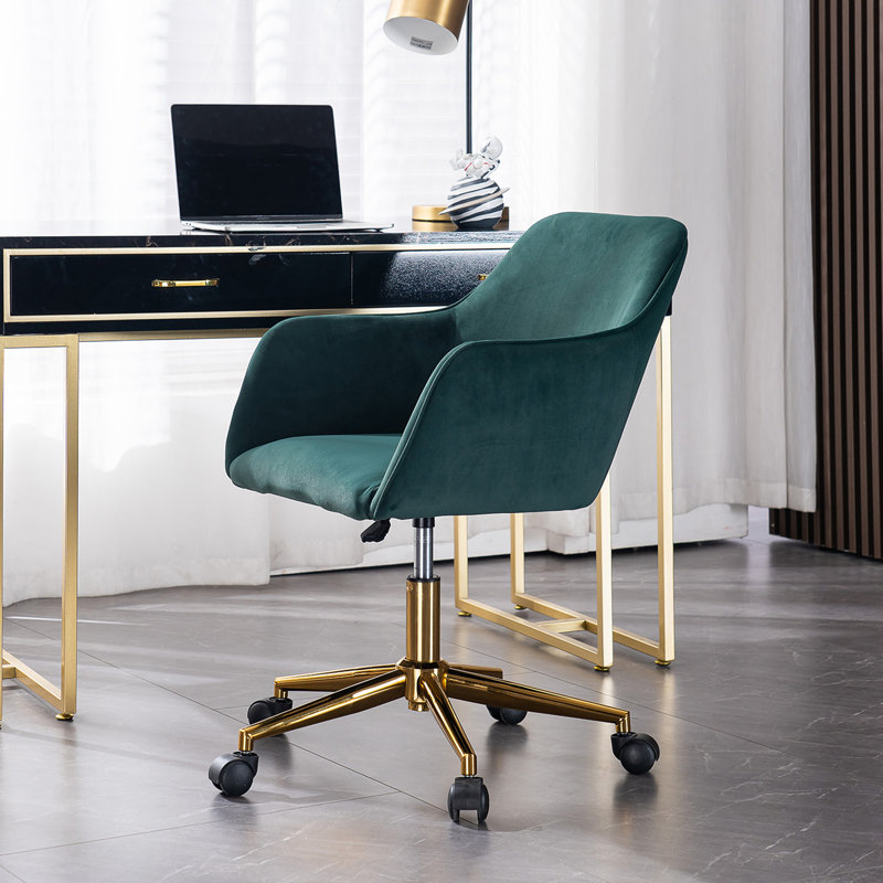 Maxton Velvet Office Chair, Green, Velvet