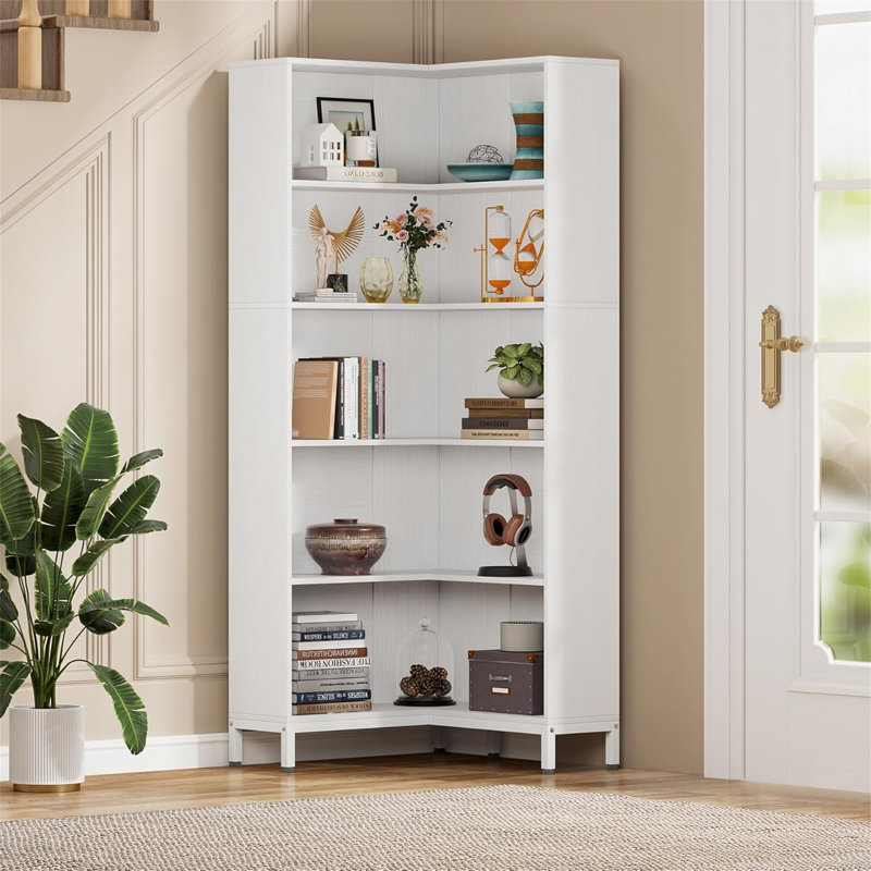 Bibliothèque de coin 70,87 "de hauteur, Blanc