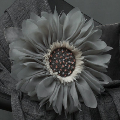 Decorative 3D Flower Throw Pillow Accent Round Pillow Insert Included