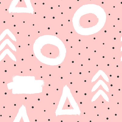 Abstract Seamless Pattern With Geometric Shapes by Anna Erastova - Wrapped Canvas Print