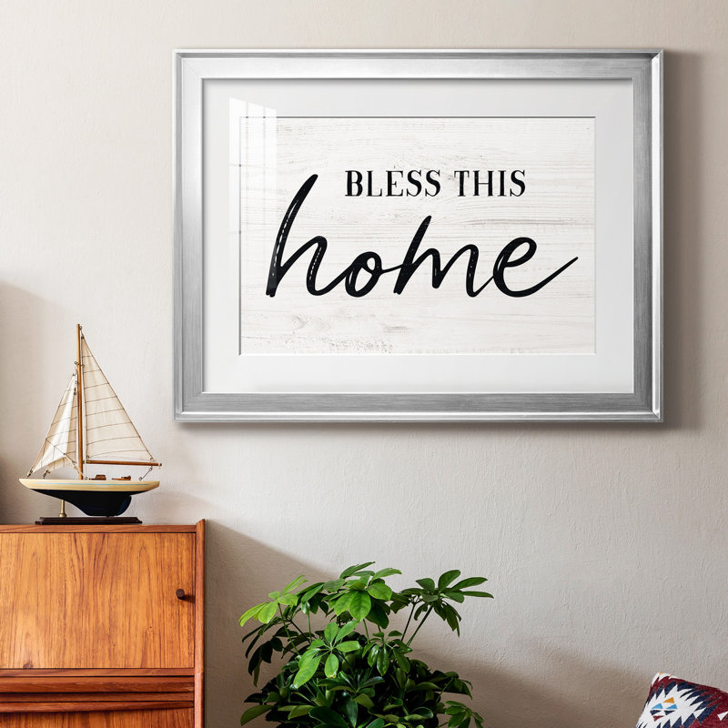 " Bless This Home ", Silver Framed, 30.5" H x 42.5" W x 1" D