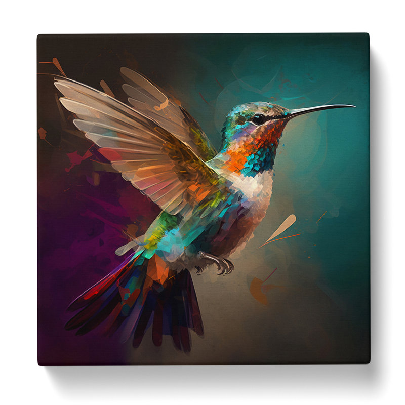 Hummingbird Digital Art - No Frame Print, 50cm H x 50cm W x 3cm D