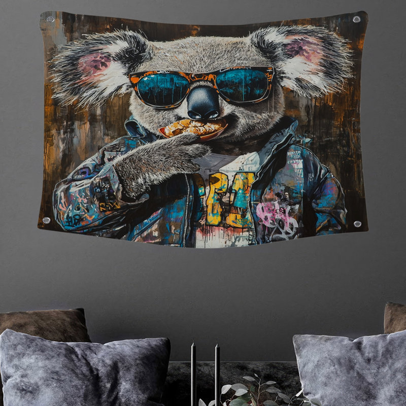 Tapisserie murale Koala - Décoration murale animal, H 88 po x l 104 po