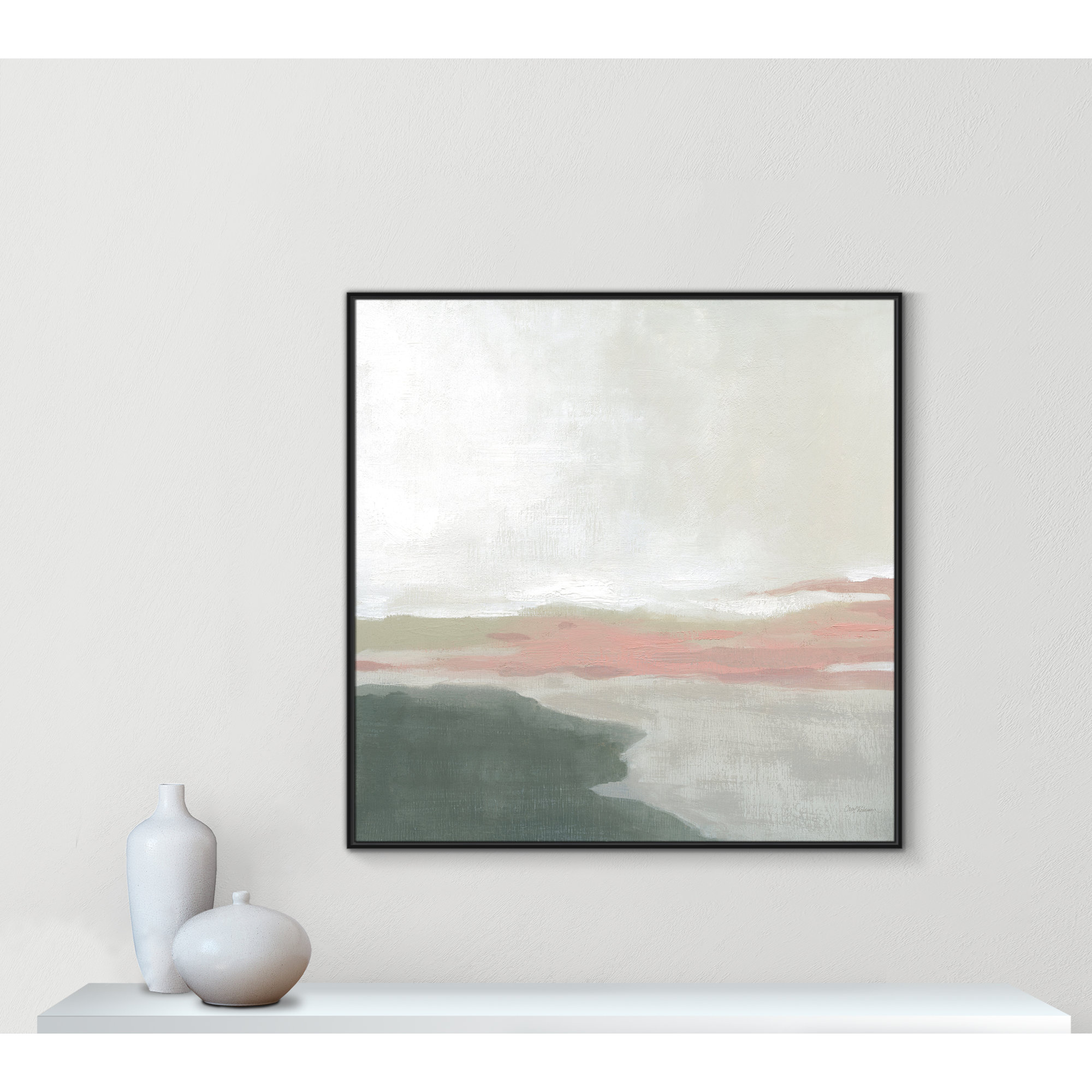 Still Lake by Carol Robinson - Floater Frame Print on Canvas, 46.5" H x 46.5" W x 2" D, Black