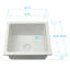 Évier de cuisine en composite de granite blanc encastré à simple cuve de 18 po x l 16 po avec accessoires