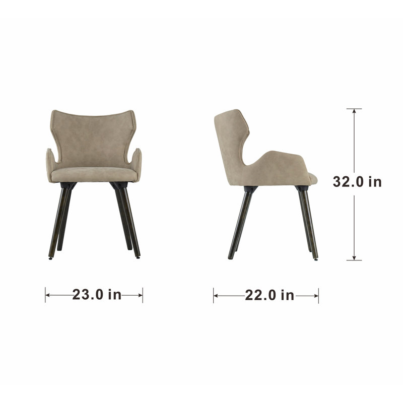 Fauteuil à oreilles en tissu Avril, Beige