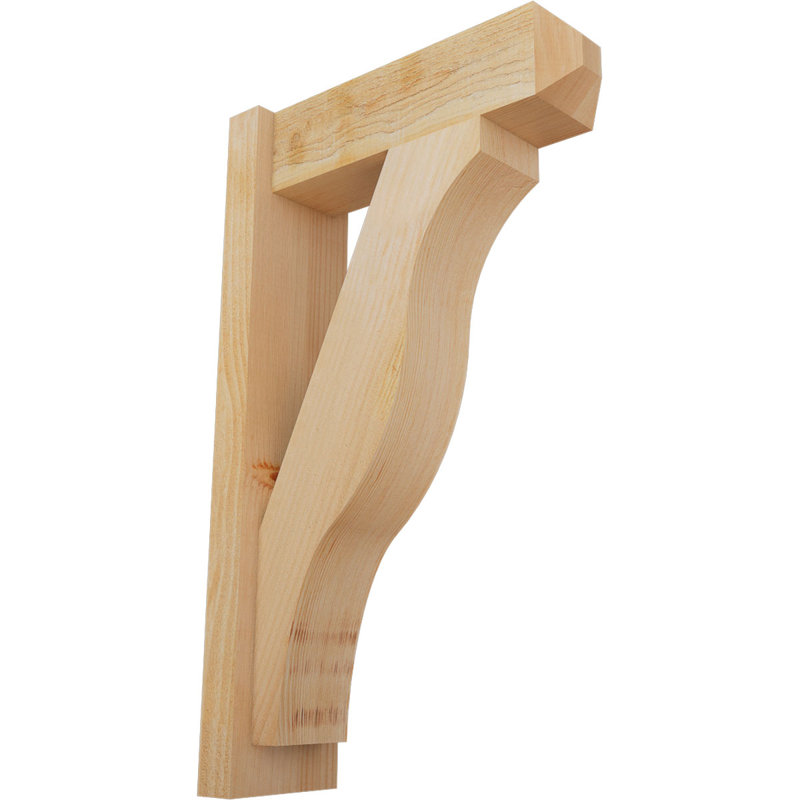 Persienne en bois rustique Funston Craftsman, Sapin Douglas de 6 po (sciage brut), P 18 po x H 30 po