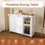 Table de salle à manger pliante 40 po avec îlot de cuisine et console avec 4 tablettes de rangement-134374980