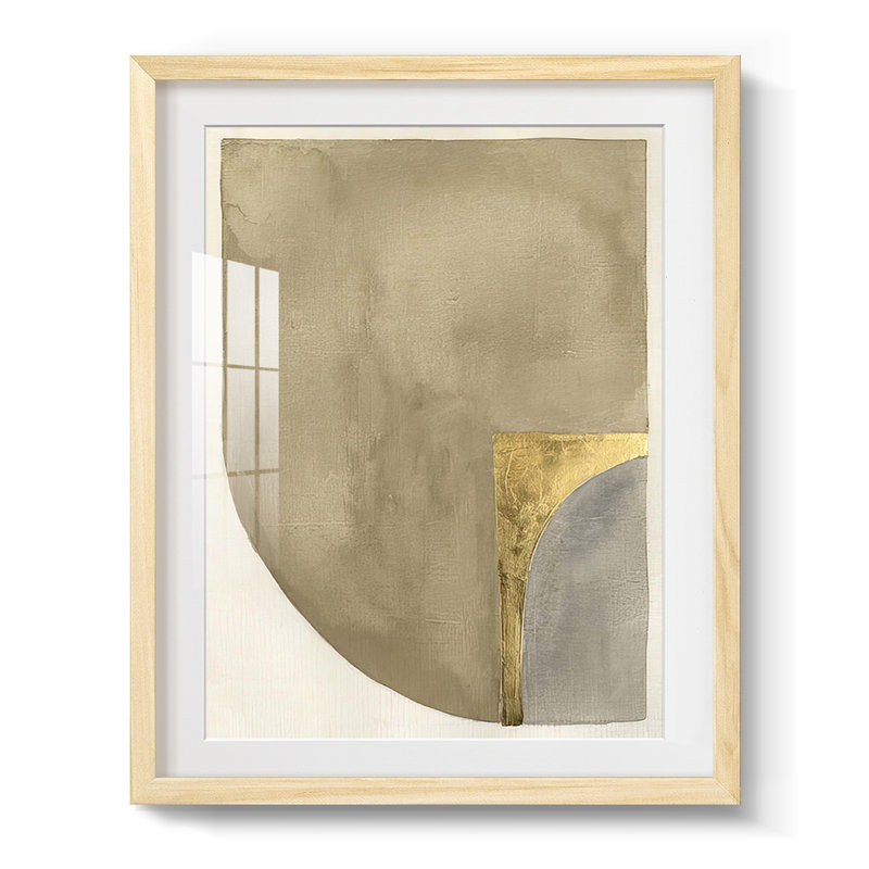 «Minty Green Orbs II», reproduction encadrée, Papier avec cadre naturel, Blanc