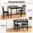 3 Pcs Dining Table Set Wooden Square Kitchen Table With 2 Upholstered Chairs-415458641
