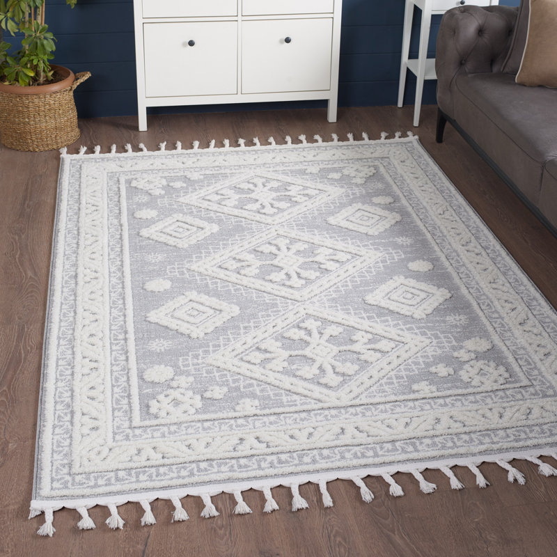 Tapis à poil long Dili Westerner, Rectangle 6 pi 3 po x 9 pi