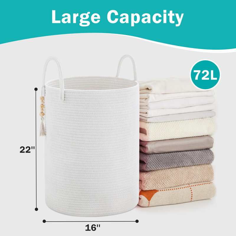 Bac de rangement Dovecove, H 22,01 po x l 15,98 po x P 15,98 po, Blanc