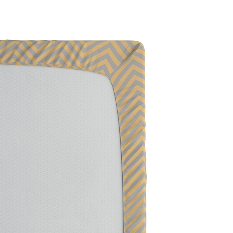 Twin Blue and Orange Microfiber Chevron Fitted Sheet