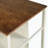 Solid Wood Rustic 45" Stationary Kitchen Island, Rubber Wood Butcher Block Dining Table Prep Table with 2 Open Shelves for Small Places,Walnut+Cream White