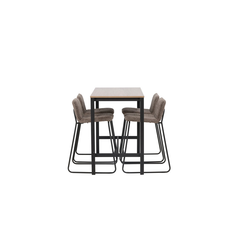 Akeda 4 - Person Dining Set, Dark Grey, Dark Grey
