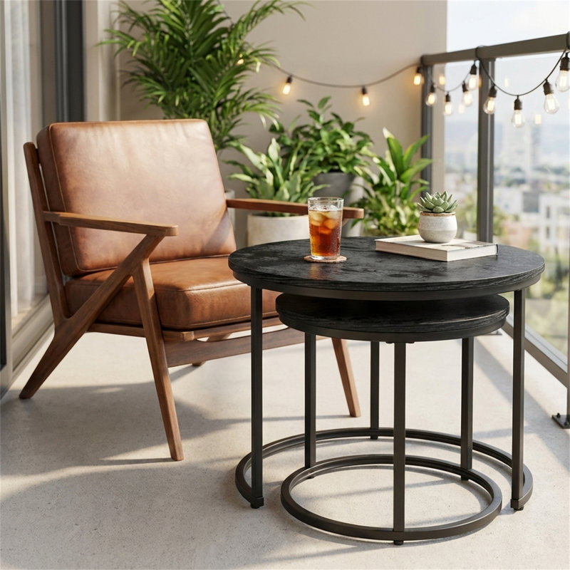 Vintage Round Coffee Table Set