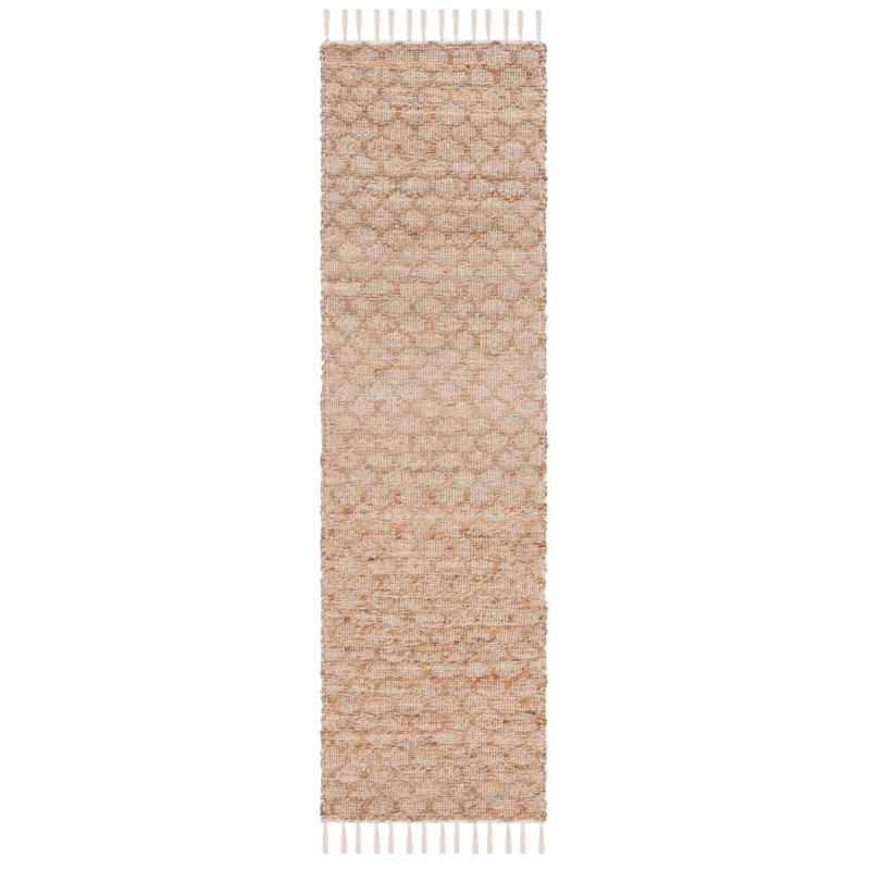 Tapis ivoire / naturel tissé à la main Jenson, Tapis de couloir 2 pi 3 po x 8 pi