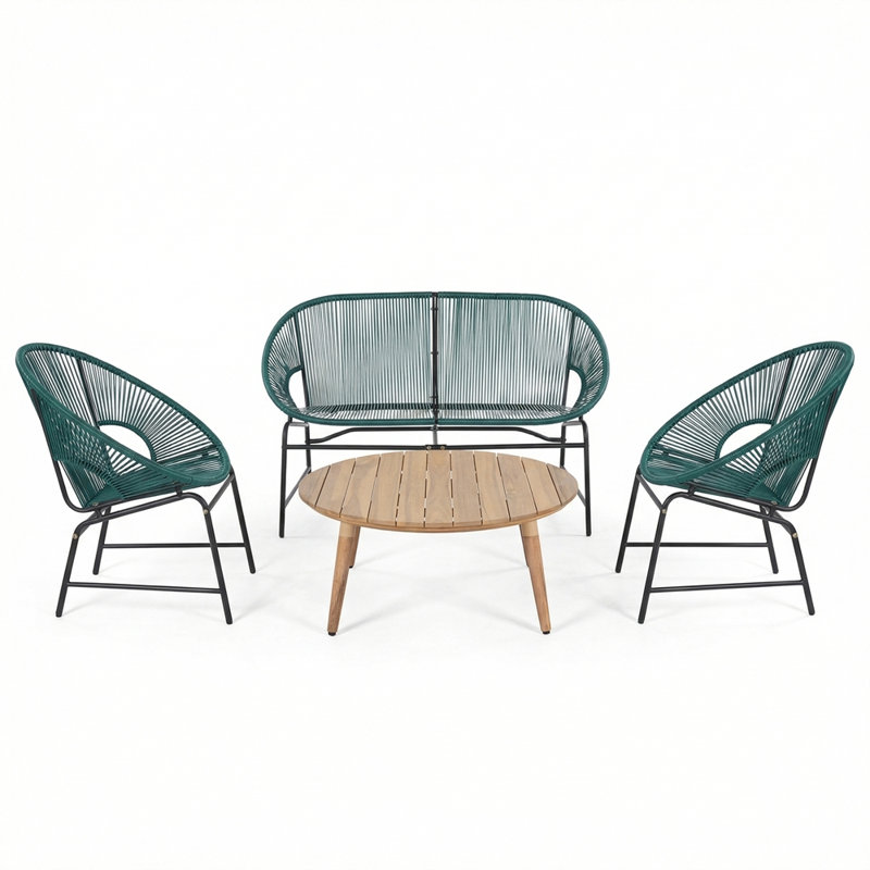 Ensemble de mobilier d'extérieur 4 pièces 4 pièces, Teal