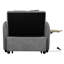 Lit escamotable 3 en 1, chaise simple convertible grise avec panneau d'ordinateur, hublots, lin, panneau de lin réglable pour le travail ou le temps personnel, étapes d'assemblage transparentes-439734733-439734770