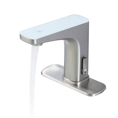 Robinet de salle de bain à un trou avec capteur tactile et affichage de la température à DEL