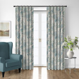 Under The Sea  Ocean Cotton Pinch Pleat Drapery Panel Set of 2