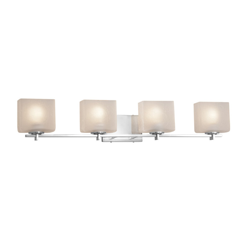 Éclairage pour salle de bain 4 lumières Casson, Chrome poli, Tissage