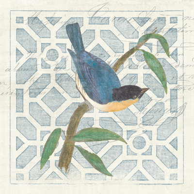 Monument, eau-forte, oiseau bleu