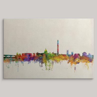 «Washington DC Skyline» par Francy, impression, H 32 po x l 48 po x P 1,5 po, Toile