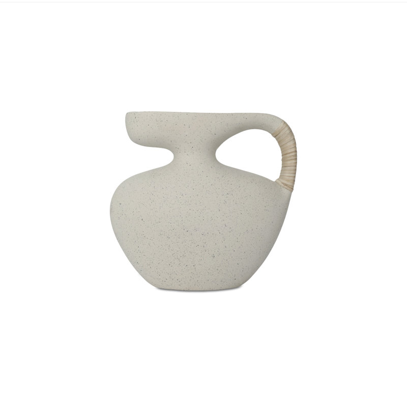 Vila 13In Sculptural Vessel Cream White, 9.5" H x 3.5" W x 9.5" D