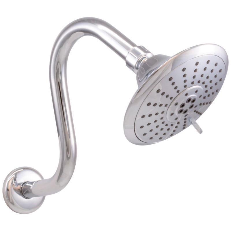 Chrome 5-Function Round Wall Mounted Shower Head