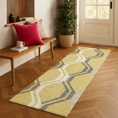 Machine Washable Indoor/Outdoor Hashlamoun ACN2326 Mid-Century Modern Rug