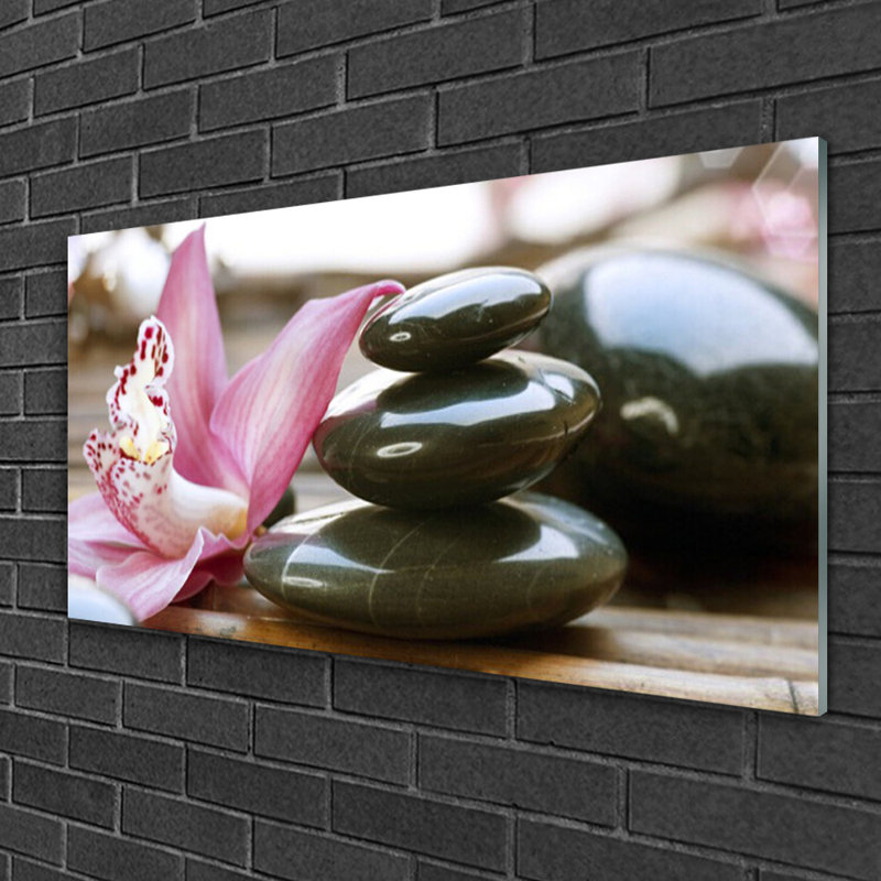 Flower Stones Art - No Frame Print on Glass